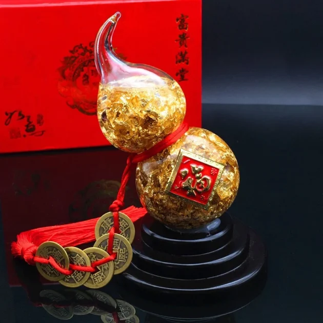 Hồ lô xoay vàng lá phong thủy, thu hút tài lộc