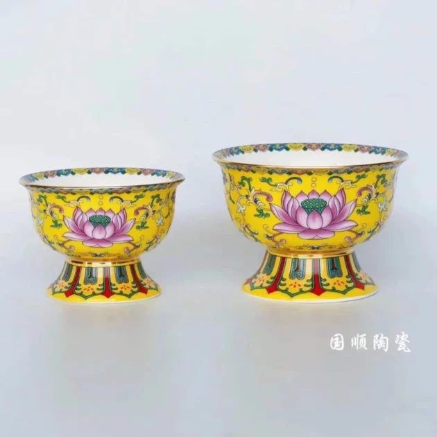 Chén cúng cao thờ cúng, chân dính liền - Hình ảnh 6