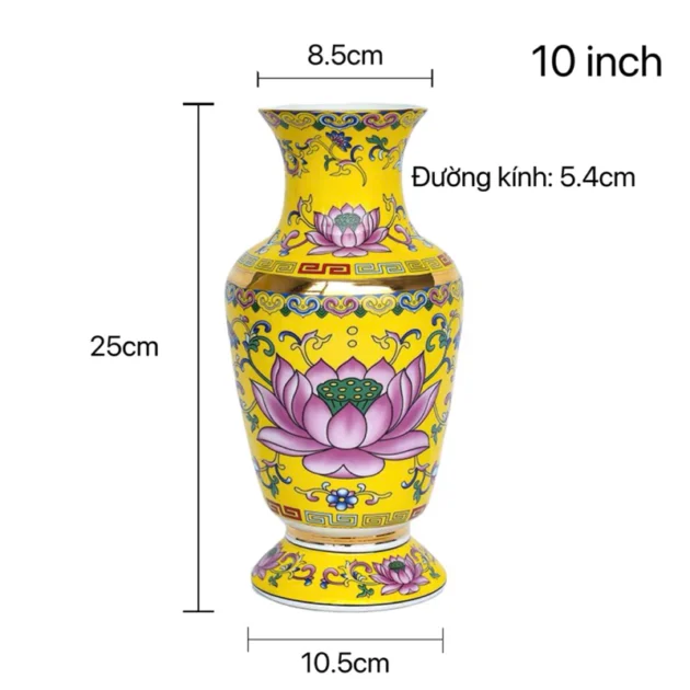 Bình bông, lọ hoa sen Phước Lộc, bộ thờ cúng phong thuỷ Phật giáo - Hình ảnh 4